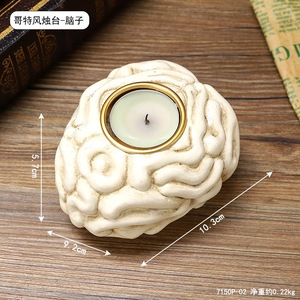 Spooky coeur bougeoir horreur squelette bougie bâton résine artisanat pour Halloween <span class=keywords><strong>vacances</strong></span> fournitures jour des morts décoration - Product Image 4