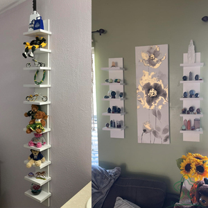 5 رفوف حائط، رف عمودي منظم تخزين عائم رفوف طويلة بتصميم برج لغرف النوم ديكور لغرفة المعيشة - Product Image 3