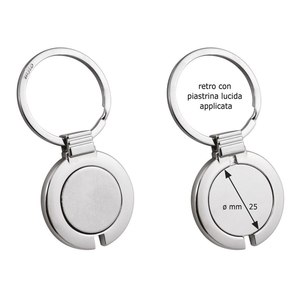 Porte-clés tendance en alliage d'acier inoxydable avec porte-carte de chariot, logo personnalisé et plaque gravée au laser, impression émaillée - Product Image 1