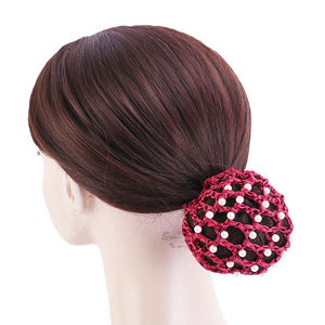 Fabricant En Gros OEM ODM Élastique Cheveux <span class=keywords><strong>Snood</strong></span> Net Perles Décor Coloré Cheveux Bun Couverture Ensemble pour Danseur FW-04 - Product Image 5