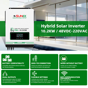 อินเวอร์เตอร์พลังงานแสงอาทิตย์ SUNEX UAE ขนาด 10 กิโลวัตต์ แบบออนกริดและออฟกริด ไฮบริดอินเวอร์เตอร์ 48 โวลต์ 10000 วัตต์ <span class=keywords><strong>10.2</strong></span> กิโลวัตต์ - Product Image 2