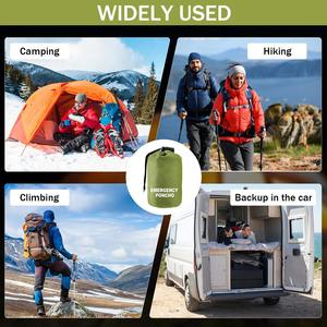 <span class=keywords><strong>Poncho</strong></span> de <span class=keywords><strong>pluie</strong></span> imperméable orange à capuche réfléchissant pour les sports de plein air - Randonnée, vélo, cyclisme, plastique épais - Product Image 4