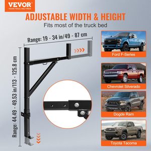 Reynol Camion Rack 19-34 pouces Extensible Camion Échelle Rack <span class=keywords><strong>pour</strong></span> Heavy Duty Camion Lit Rack <span class=keywords><strong>pour</strong></span> Kayak <span class=keywords><strong>pour</strong></span> <span class=keywords><strong>Remorque</strong></span> - Product Image 4