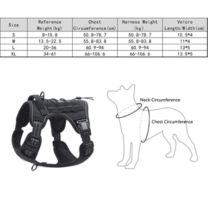 Harnais pour chien de combat anti-traction réglable, gilet rembourré doux et réfléchissant en tissu Oxford pour l'entraînement tactique des grands chiens - Product Image 6
