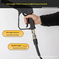 Pistolet de lavage haute pression pour voiture, raccord rapide rotatif anti-enroulement en acier inoxydable, tête hexagonale mâle Lvtian M22