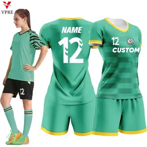 Sublimation Print Women Football Shirt Custom Quick Dry Girls Soccer Jersey Club Team Soccer Kits Uniform For Female 8332