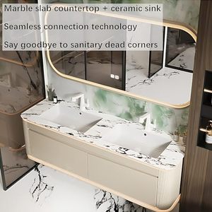 Coiffeuse en <span class=keywords><strong>bois</strong></span> <span class=keywords><strong>de</strong></span> style moderne avec miroir intelligent Armoire murale vanité lavabo <span class=keywords><strong>Meuble</strong></span> d'hôtel pour salles <span class=keywords><strong>de</strong></span> bains - Product Image 5