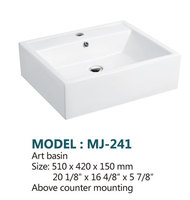 Cuvette en céramique blanche Lavabo personnalisé Cuvette de plate-forme de toilette simple en béton domestique Terrazzo/évier en céramique