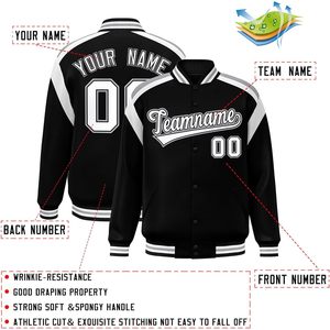 Custom Varsity Baseball Jacket Personalized Stitched <b>Name</b> Number Unisex Adult Autumn Preppy Style Breathable Turn-down Collar - Product Image 2