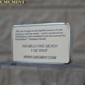 Moneda de plata americana, 1 onza, 100 molinos, chapado en plata, tratar de llegar, barra Ak47 - Product Image 5