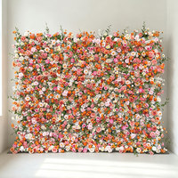 GNW Nouvelle Conception Mur Floral Artificiel Orange & Vert Personnalisé en Promotion pour Décoration de Scène de Mariage et de Fête