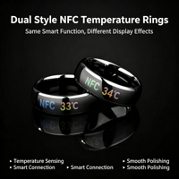 Bague intelligente NFC en céramique haut de gamme personnalisée, puce NTAG216 CUID, RFID passif, affichage de la température, pour contrôle d'accès