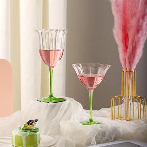 Handmade sem chumbo flor de vidro de cristal Vintage vinho copos coloridos óculos logotipo personalizado cor - Product Image 4