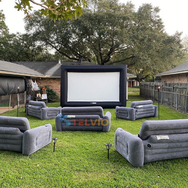 Large Inflatable Movie Screen Outdoor Backyard Projector Blow up Screen Cinema With Inflatable Sofa for Party