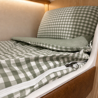 Parure de lit complète 100% coton stonewashed à carreaux gingham pour lit de camping-car, housse de couette et taie d'oreiller pour lit superposé, vente en gros