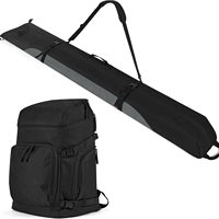 Sac de ski et sac à bottes combinés, sacs de ski rembourrés pour les voyages en avion, sacs de ski pour neige, adaptés aux skis jusqu'à 200 cm, sac double imperméable pour le rangement
