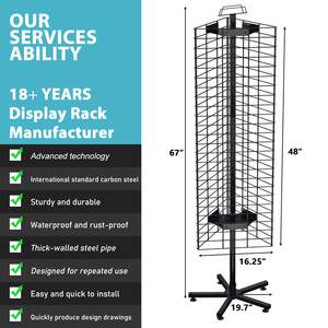 Desmontable de 3 lados de metal Gridwall Spinner Floor Accesorios para teléfonos celulares Display Rack Grid Panel Hanger Stand - Product Image 4