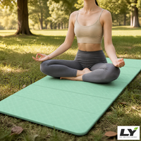 Tapis de yoga pliable en TPE 4 volets 185x80cm, tapis d'exercice portable et pliable 8mm antidérapant insonorisant grand format pour sport et fitness en extérieur
