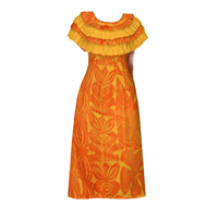 Robe décontractée personnalisée à motif tribal polynésien Elei, col à volants multicouches, respirante, pour soirée