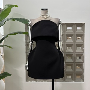 Vestido de <span class=keywords><strong>Boutique</strong></span> para Mujer, Nuevo Diseño, Moderno, Entallado en la Cintura, Color Sólido, Sin Tirantes - Product Image 3