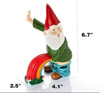 Statue de figurine drôle de nain de jardin elfe en résine