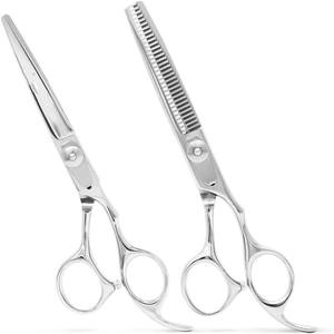 Tijeras de Peluquería Profesionales, Tijeras de Entresacar de Acero Inoxidable de 6.0 Pulgadas con Cabeza Recta, Herramientas para Salón de Belleza - Product Image 1