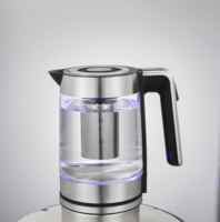 Bouilloire électrique en verre transparent avec éclairage LED bleu