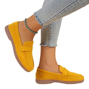 Factory Wholesale Women's Black Faux Suede Mule Loafers - Flat Sole Casual Slip-on Backless Daily Shoes - Product Image 2