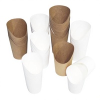 Gobelet en papier jetable en cuir de vachette, écologique, 8 oz, blanc/caramel, origine Chine, pour boissons chaudes et froides, utilisation en extérieur