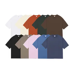 Drop Shoulder Design Heavyweight T Shirt Men Clothing Manufacturers Custom 100% Cotton 230gsm 3d Embossed Luxury T Shirt
