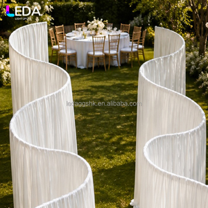 Support de toile de fond détachable en forme de S pour événements et scènes LEDA, ensemble deux pièces en fer blanc, arche pour mariage - Product Image 4