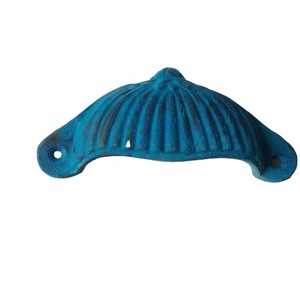 Rústico océano verde azulado hierro fundido desgastado taza manija puerta armario perillas cajón Tiradores para cocina baño tocador Aleación de Zinc - Product Image 2