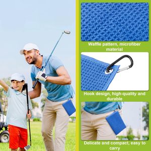 Toalla de <span class=keywords><strong>Golf</strong></span> Pequeña de 30*30cm con Clip de Mosquetón, Toallas de <span class=keywords><strong>Golf</strong></span> de Microfibra con Patrón de Gofre, Accesorios de <span class=keywords><strong>Golf</strong></span> para Hombre - Product Image 6