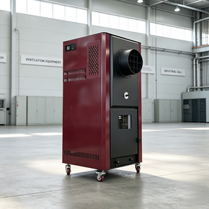 Stufa a <span class=keywords><strong>Pellet</strong></span> a Risparmio Energetico con Aria Calda, Autoportante con Ruote, in Acciaio, per Supermercati e Parchi - Product Image 2