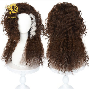 bouclé blond rose bleu vague perruque femmes partie latérale Costume perruques cheveux synthétiques pour la fête d'halloween - Product Image 1