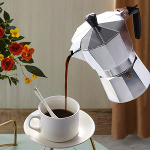 Design classico italiano 2-Cup argento metallo moka Set di caffè Cross-Border europeo elettrodomestici all'ingrosso caffettiere tè - Product Image 3
