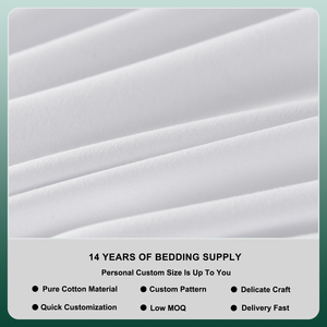 Luxury <strong>King</strong> <strong>Size</strong> 100% Cotton <strong>Duvet</strong> Cover Sets Five Star Hotel Style Solid White Woven Bedding Mattress <strong>Protector</strong> - Product Image 6