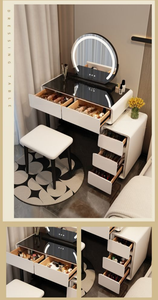 Coiffeuse intelligente avec chargeur sans fil, style nordique de luxe léger, moderne et simple, multifonctionnelle, pour chambre à coucher, modèle Princesse - Product Image 6