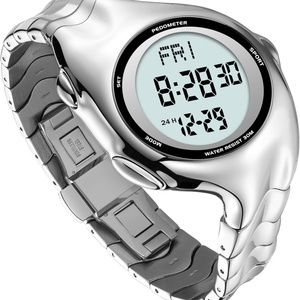 Reloj Deportivo Analógico y Digital Único para Hombre, Caja de Aleación, Correa de Acero Inoxidable de 18 mm, Resistente al Agua 30 m, Función de Alarma - Product Image 5