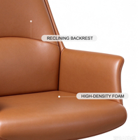 Chaise de bureau de direction en cuir de luxe, design moderne et simple, ergonomique, réglable, pivotante, confortable pour une longue utilisation assise