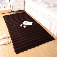Tapis d'intérieur en fausse fourrure de lapin moelleuse, tapis de sol en polyester à poils longs, tapis épais imperméable pour chambre à coucher et salon