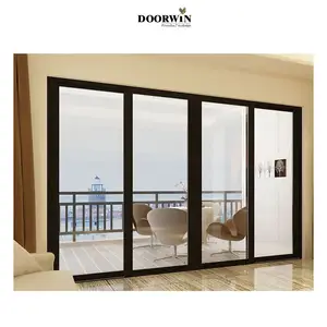 Doorwin NFRC Certificate Thermal Break Aluminium Outside Slider Metal Safety Double Glazed Patio Sliding Door Lift Sliding Door