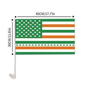 Оптовая продажа, высококачественные автомобильные флаги St. Patrick, флажки для окон автомобиля из полиэстера, декоративные флажки Patrick - Product Image 2