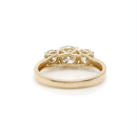 Bague de Fiançailles et de Mariage Classique Plaqué Or 14k 18k Certifiée IGI Diamant de Laboratoire VVS Sertissage à Trois Pierres à Griffes Cadeau de Fête
