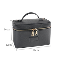 Nouvel Organisateur de Voyage Grande Capacité Portable pour Pinceaux de Maquillage, Trousse de Toilette en Cuir PU, Sacs Cosmétiques Couleur Noire