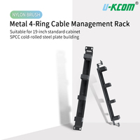 Precio al por Mayor U-KCOM 4RCM-02 Negro, Caja Organizadora de Cables de 4 Puertos, 1U, 19 Pulgadas, para Rack de Servidor y Gabinete de Red