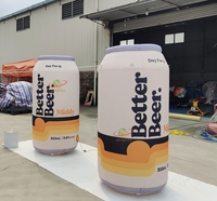 Canette de bière gonflable publicitaire personnalisée en PVC, hauteur 10-12 pieds, pompe électrique incluse