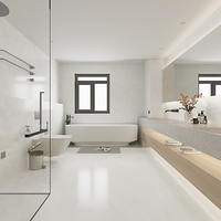 Carrelage mural en porcelaine aspect marbre gris clair 400x800mm, antidérapant, facile à nettoyer, imperméable pour salle de bain, cuisine, salon, moderne