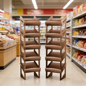 Expositor de Madera Contrachapada Desmontable, Estante de Pie para Exhibición de Alimentos y Snacks en Supermercados - Product Image 1