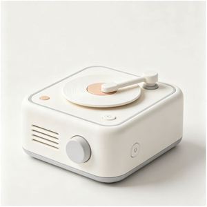 Tourne-disque moderne en acrylique avec lecteur de vinyle, DVD et vidéo intégré, tête de lecture en plastique, fonction d'enregistrement et support mural - Product Image 1